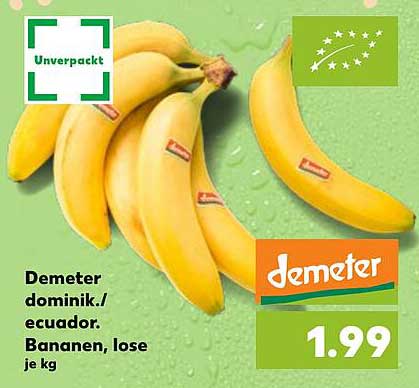 Demeter Bananen, lose, je kg