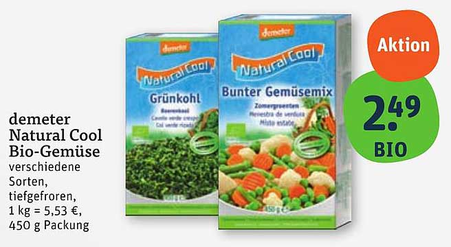 demeter Natural Cool Bio-Gemüse - verschiedene Sorten, tiefgefroren