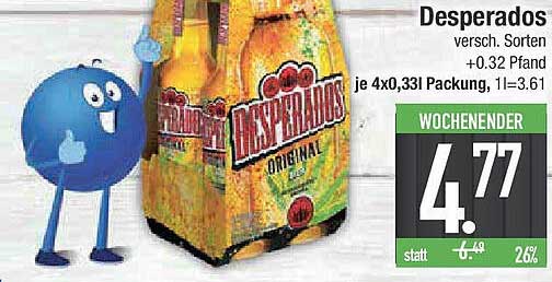 Desperados 4x0,33l Packung