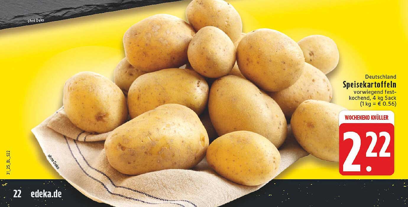 Deutschland Speisekartoffeln vorwiegend festkochend, 4 kg Sack