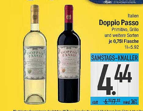 Doppio Passo Primitivo, Grillo und weitere Sorten je 0,75l Flasche