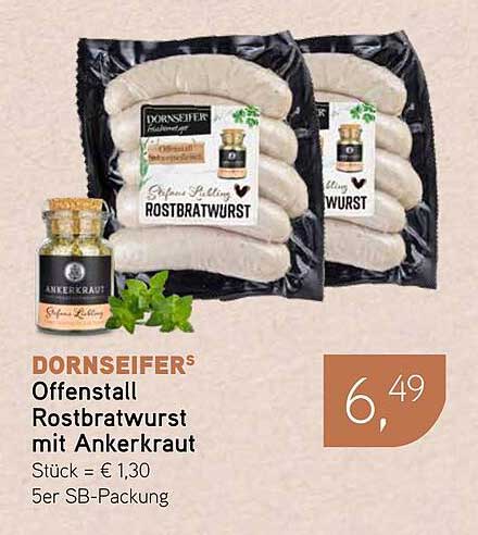 DORNSEIFER Offerstall Rostbratwurst mit Ankerkraut 5er SB-Packung