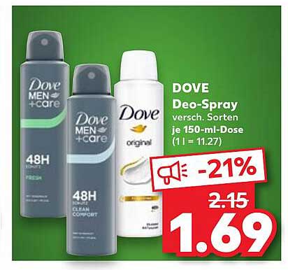 DOVE Deo-Spray – Verschiedene Sorten je 150-ml-Dose
