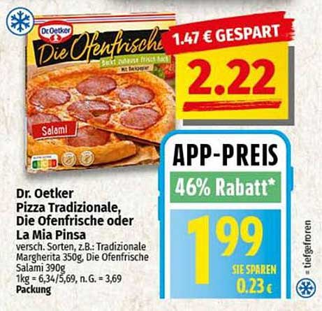 Dr. Oetker Die Ofenfrische Pizza Tradizionale, Die Ofenfrische oder La Mia Pinsa