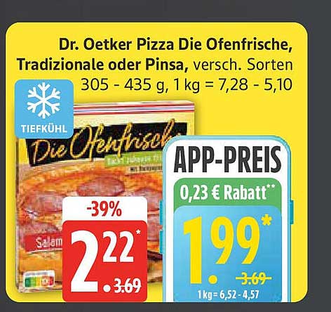 Dr. Oetker Pizza Die Ofenfrische, Tradizionale oder Pinsa - versch. Sorten