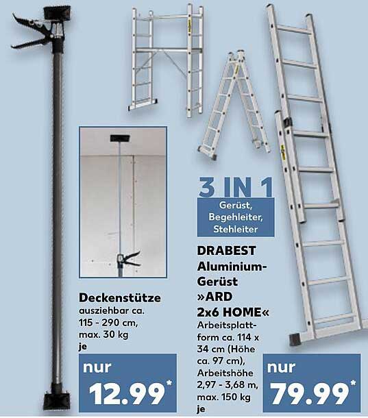 DRABEST Aluminium-Gerüst »ARD 2x6 HOME«