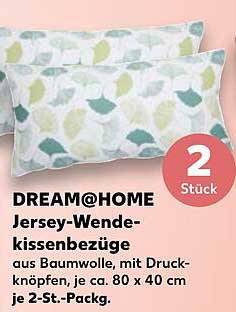 DREAM@HOME Jersey-Wendekissenbezüge, 2 Stück