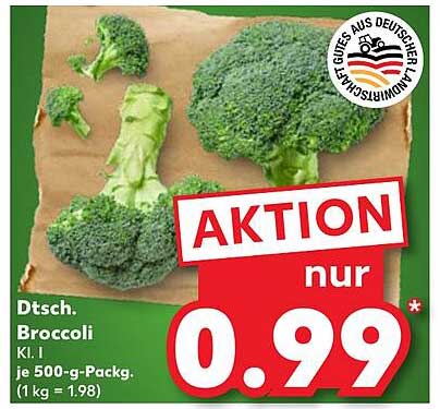 Dt. Broccoli Kl. I je 500-g-Pack.
