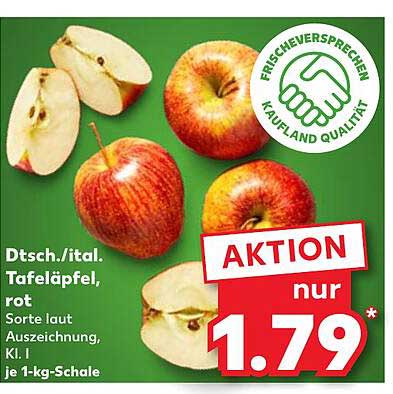 Dtsch./ital. Tafeläpfel, rot - 1-kg-Schale