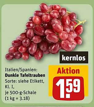 Dunkle Tafeltrauben kernlos aus Italien/Spanien - Aktionspreis 1,59