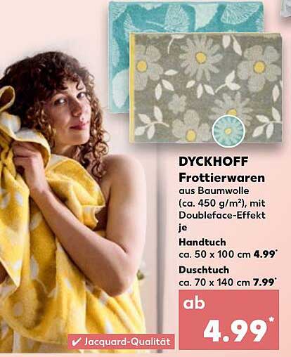 DYCKHOFF Frottierwaren aus Baumwolle – Handtuch und Duschtuch im Angebot