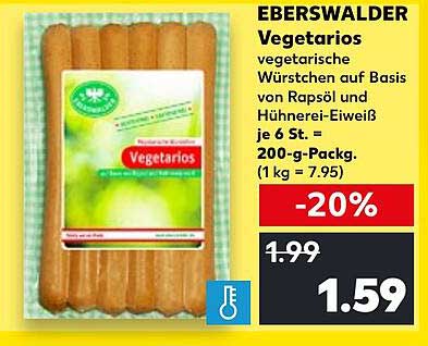 EBERSWALDER Vegetarios vegetarische Würstchen auf Basis von Rapsöl und Hühnerei-Eiweiß