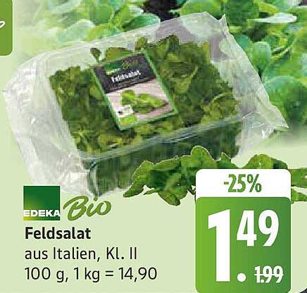 EDEKA Bio Feldsalat aus Italien, Kl. II