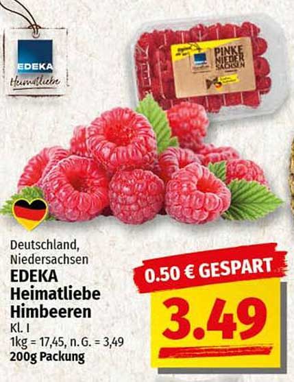 EDEKA Heimatliebe Himbeeren 200g Packung