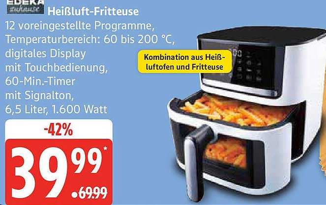 Edeka Heißluft-Fritteuse - Kombi aus Heißluftofen und Fritteuse
