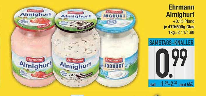 Ehrmann Almighurt verschiedenen Sorten zum Aktionspreis