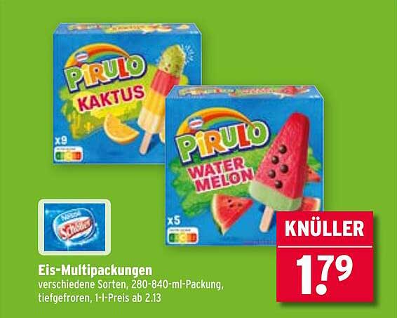 Eis-Multipackungen von Pirulo – Kaktus und Wasser Melone