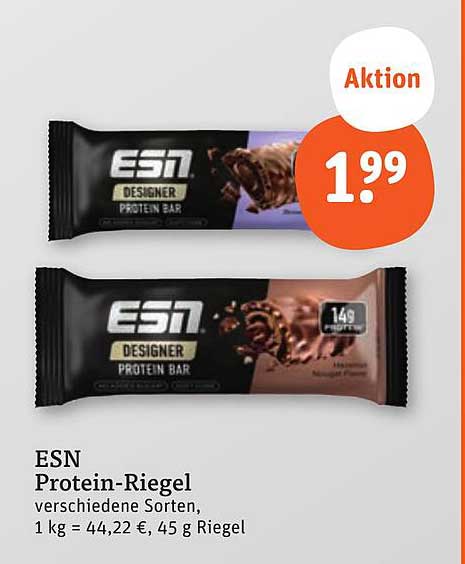 ESN Protein-Riegel - verschiedene Sorten, 45 g Riegel