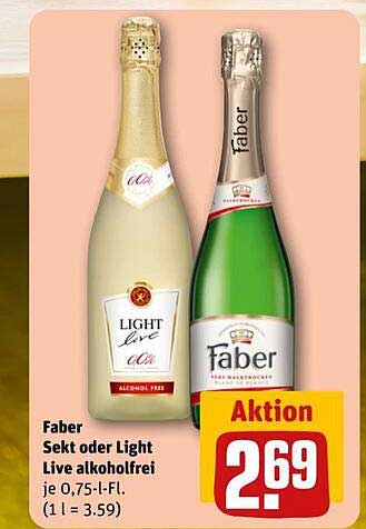 Faber Sekt oder Light Live alkoholfrei je 0,75-l-Fl.