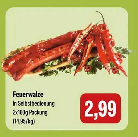 Feuerwalze in Selbstbedienung, 2x100g Packung