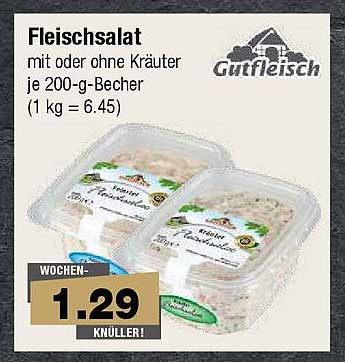 Fleischsalat mit oder ohne Kräuter je 200-g-Becher