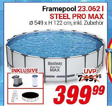 Framepool 23.062 L STEEL PRO MAX Ø 549 x H 122 cm, inkl. Zubehör