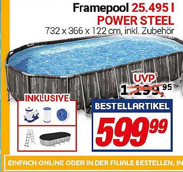 Framepool POWER STEEL 25.495 l - 732 x 366 x 122 cm, inkl. Zubehör