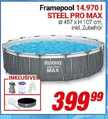 Framepool Steel Pro Max Ø 457 x H 107 cm, inkl. Zubehör