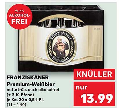 FRANZISKANER Premium-Weißbier naturtrüb, auch alkoholfrei
