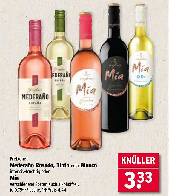 Freixenet Mederaño Rosado, Tinto oder Blanco - Intensiv-fruchtig oder Mia