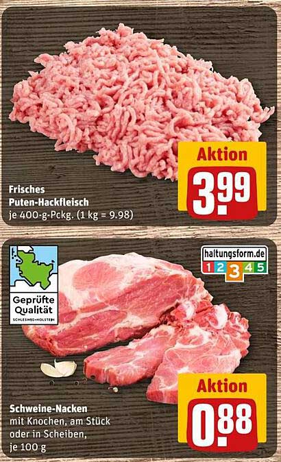 Frisches Puten-Hackfleisch je 400-g-Pckg. (1 kg = 9,98)