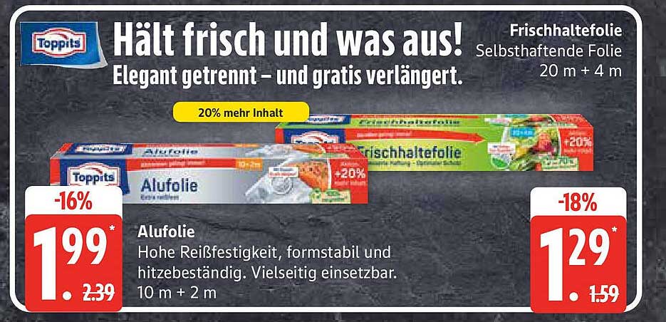 Frischhaltefolie Selbsthaftende Folie 20 m + 4 m