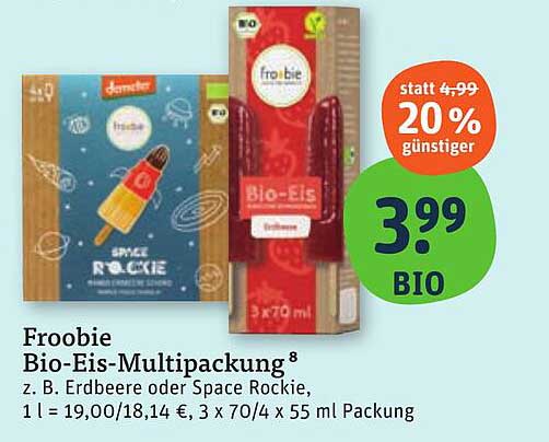 Froobie Bio-Eis-Multipackung - Erdbeere oder Space Rockie