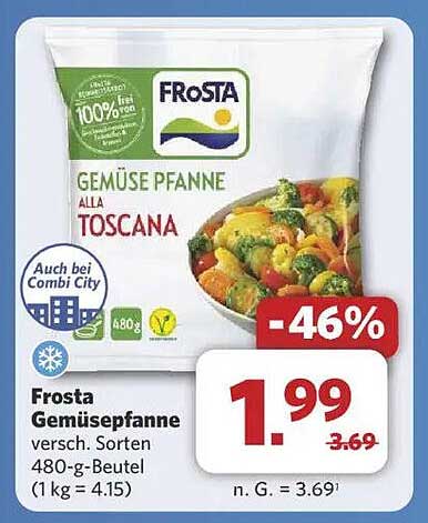 Frosta Gemüsepfanne verschiedene Sorten 480-g-Beutel