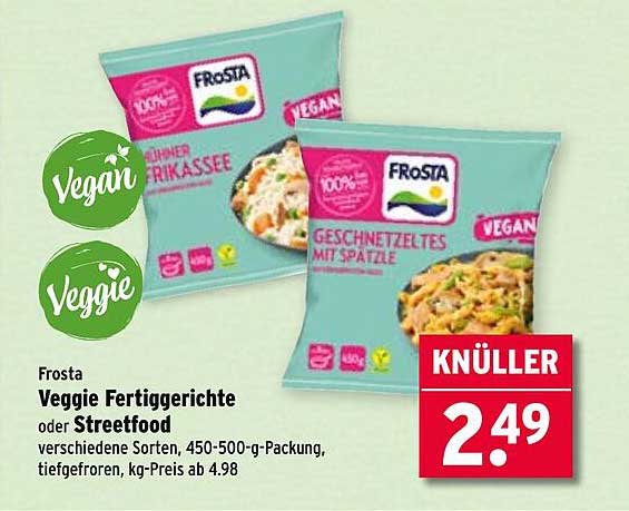 Frosta Veggie Fertiggerichte oder Streetfood, verschiedene Sorten