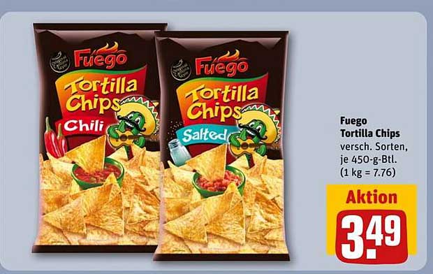 Fuego Tortilla Chips 450g - Chili und Salted