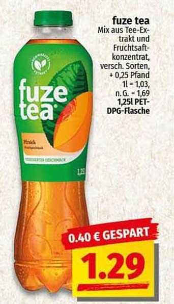 fuze tea 1,25l PET-DPG-Flasche