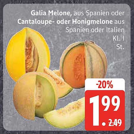 Galia Melone, Cantaloupe- oder Honigmelone, Kl. I, 1 St.