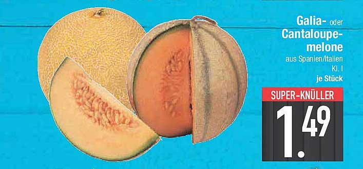 Galia- oder Cantaloupe-Melone aus Spanien/Italien, K.I. I je Stück
