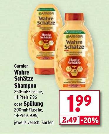 Garnier Wahre Schätze Shampoo 250 ml für 1,99 €