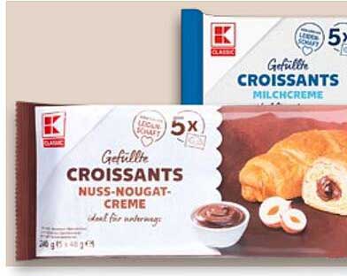 Gefüllte Croissants Nuss-Nougat-Creme