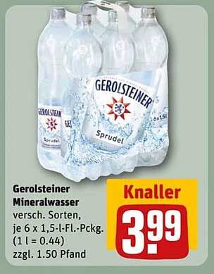 Gerolsteiner Mineralwasser – 6 x 1,5-l-Packung