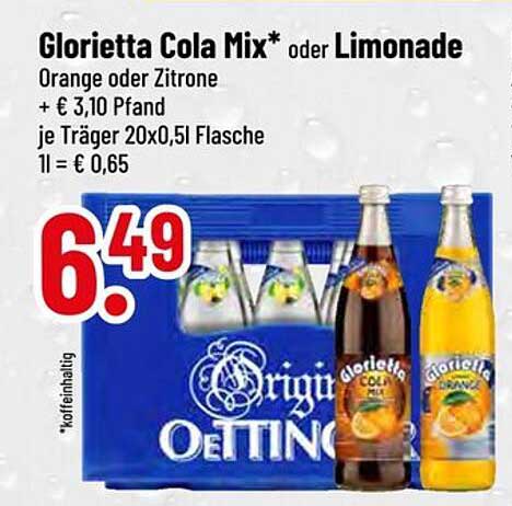 Glorietta Cola Mix* oder Limonade Orange oder Zitrone