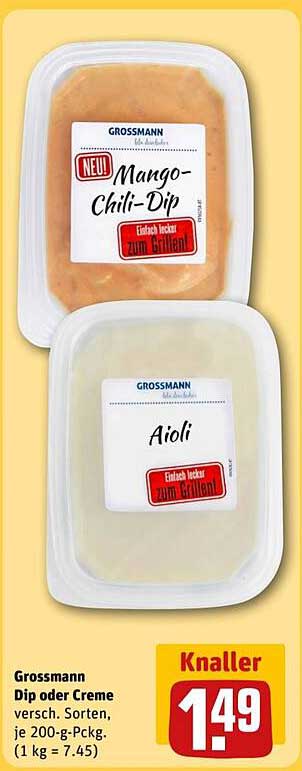 Grossmann Dip oder Creme, 200-g-Packung