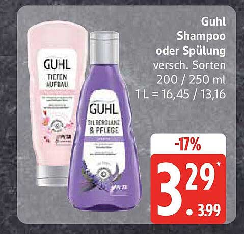 Guhl Shampoo oder Spülung verschiedene Sorten 200 / 250 ml