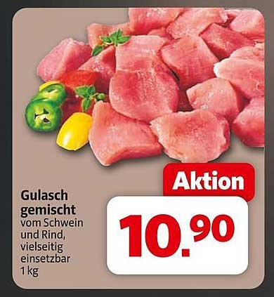 Gulasch gemischt vom Schwein und Rind, vielseitig einsetzbar 1 kg