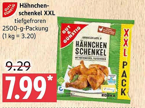 Hähnchenschenkel XXL tiefgefroren 2500-g-Packung
