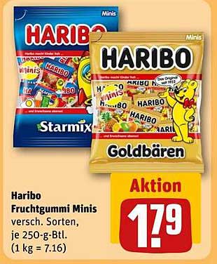 Haribo Fruchtgummi Minis verschieden Sorten, je 250-g-Btl.