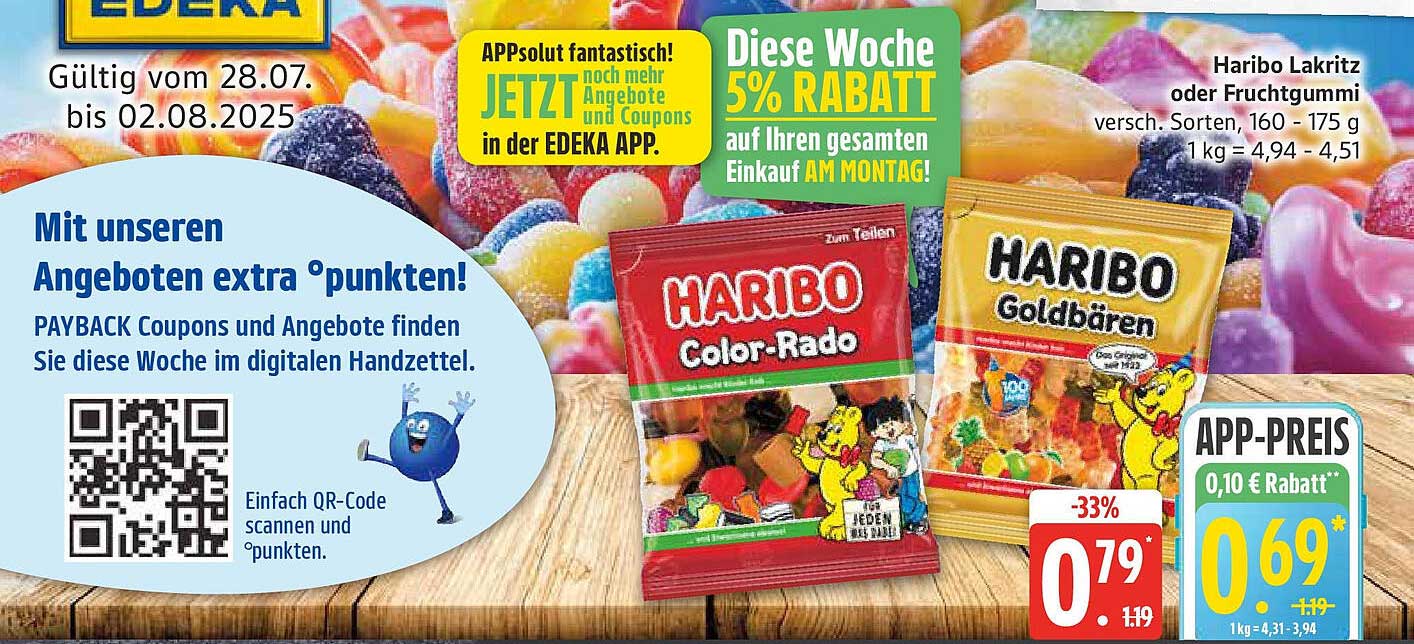 Haribo Lakritz oder Fruchtgummi, verschiedene Sorten, 160 - 175 g