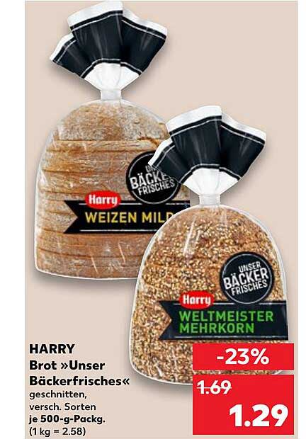 Harry Brot »Unser Bäckerfrisches« – geschnitten, verschiedene Sorten